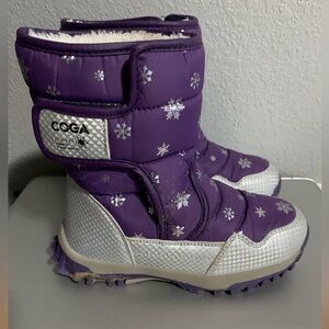 Coga Girls Snowflake Winter Waterproof Anti-Slip Snow BootsSize 35 C size chart!
